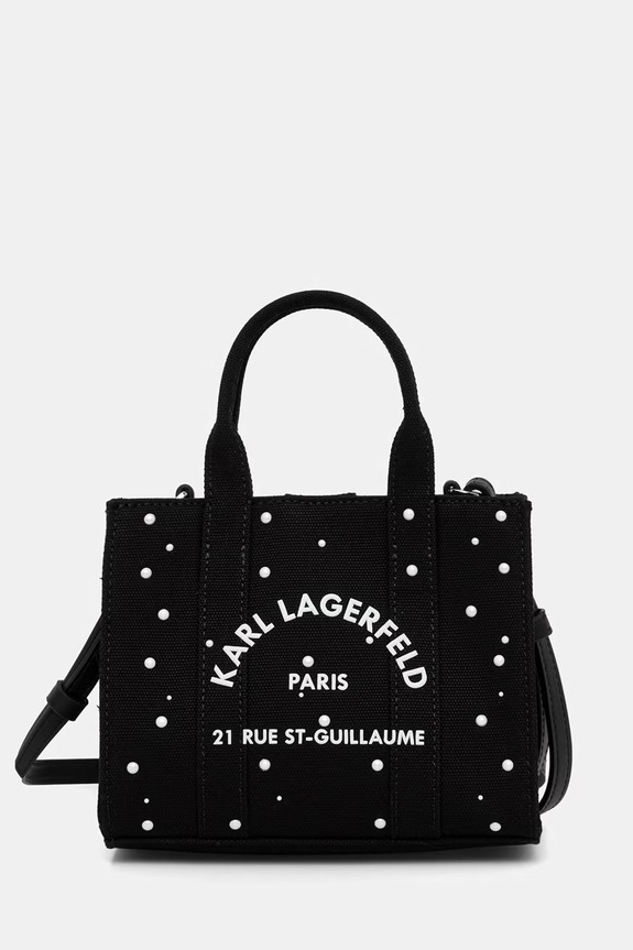 Karl Lagerfeld crossbody torba za žene pamučna K/RSG crna B3W50025