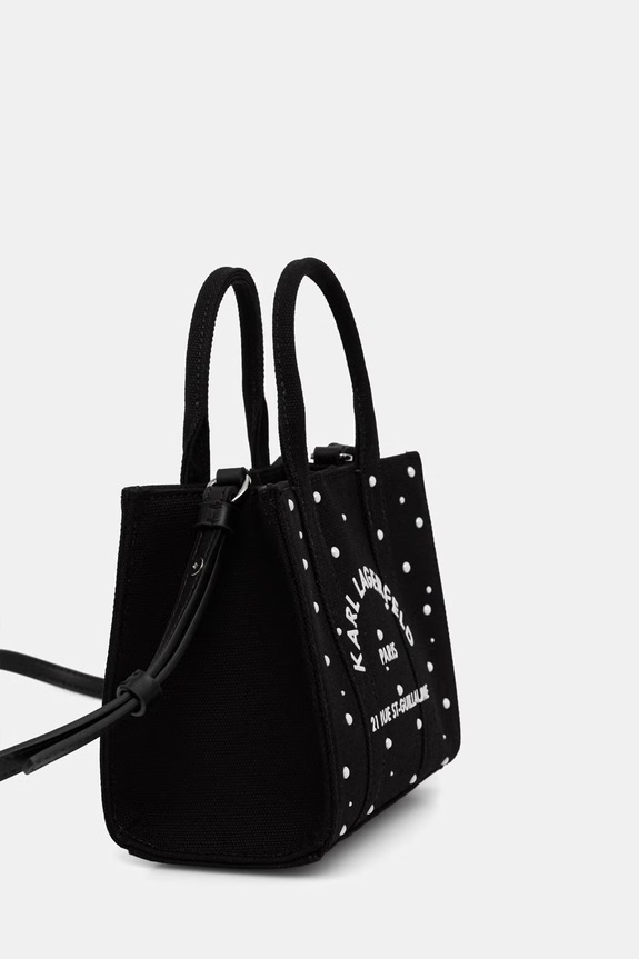 Karl Lagerfeld crossbody torba za žene pamučna K/RSG B3W50025 crna AW26