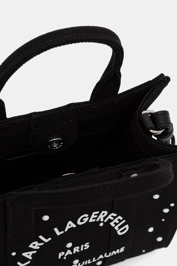 Karl Lagerfeld crossbody torba za žene pamučna K/RSG B3W50025 crna