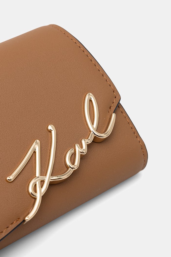 Karl Lagerfeld crossbody torba za žene kožna K/SIGNATURE smeđa B3W30358