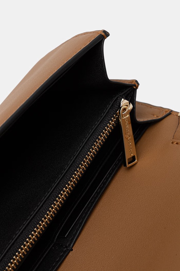 Karl Lagerfeld crossbody torba za žene kožna K/SIGNATURE B3W30358 smeđa