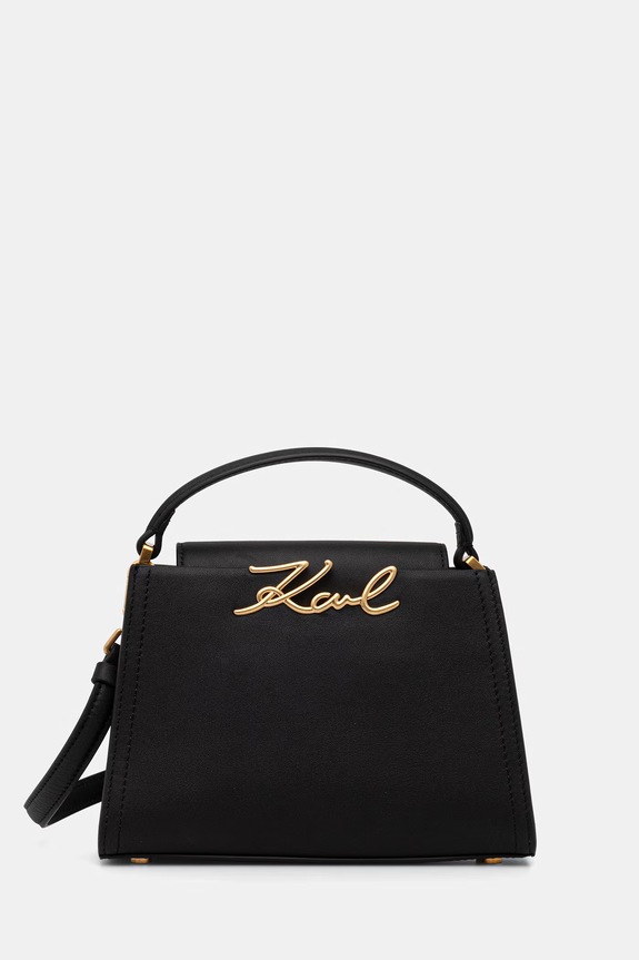 Karl Lagerfeld crossbody torba za žene kožna K/SIGNATURE crna B3W30018