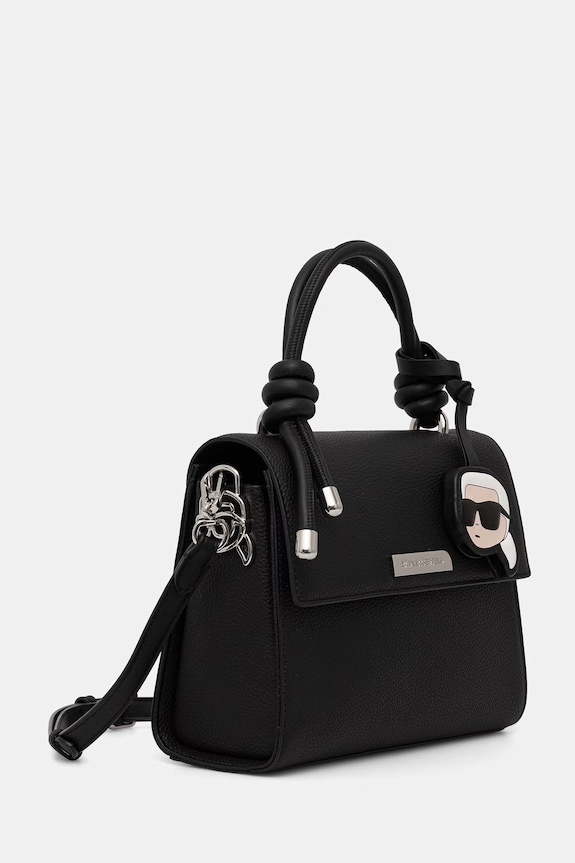 Karl Lagerfeld crossbody torba za žene od imitacije kože IKON B3W30125 crna AW26