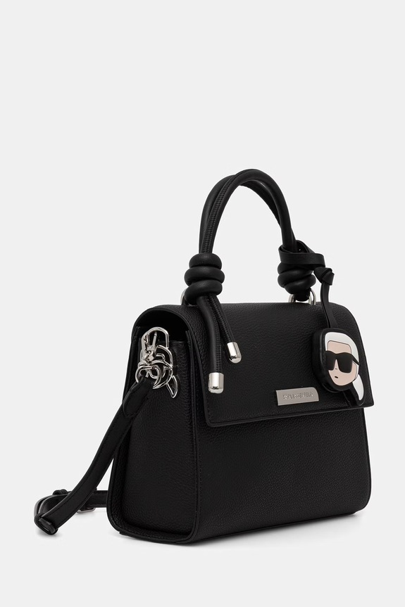 Karl Lagerfeld crossbody torba za žene od imitacije kože IKON B3W30125 crna AW26