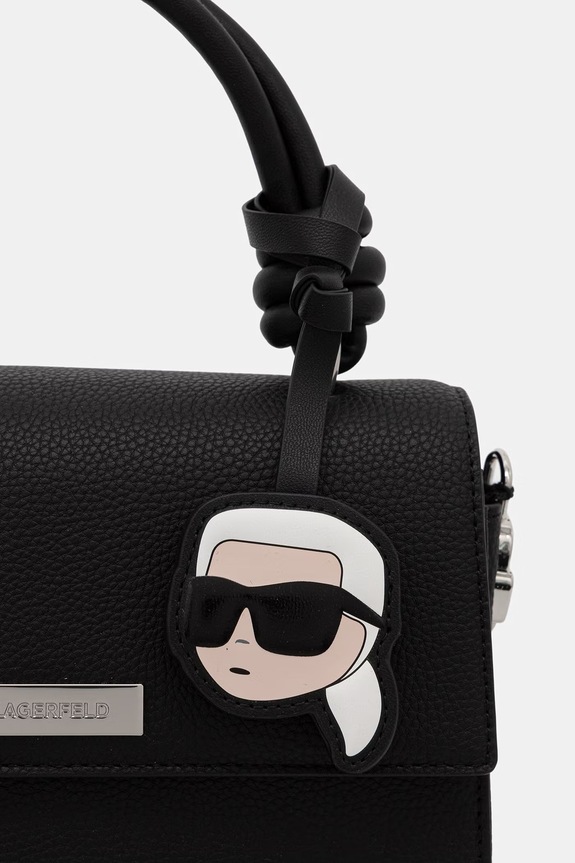 Karl Lagerfeld crossbody torba za žene od imitacije kože IKON crna B3W30125