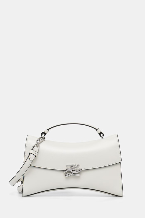 Karl Lagerfeld torebka crossbody damska skórzana K/AUTOGRAPH biały B3W30270