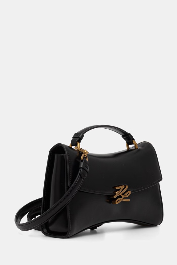 Karl Lagerfeld crossbody torba za žene kožna K/AUTOGRAPH B3W30270 crna AW26