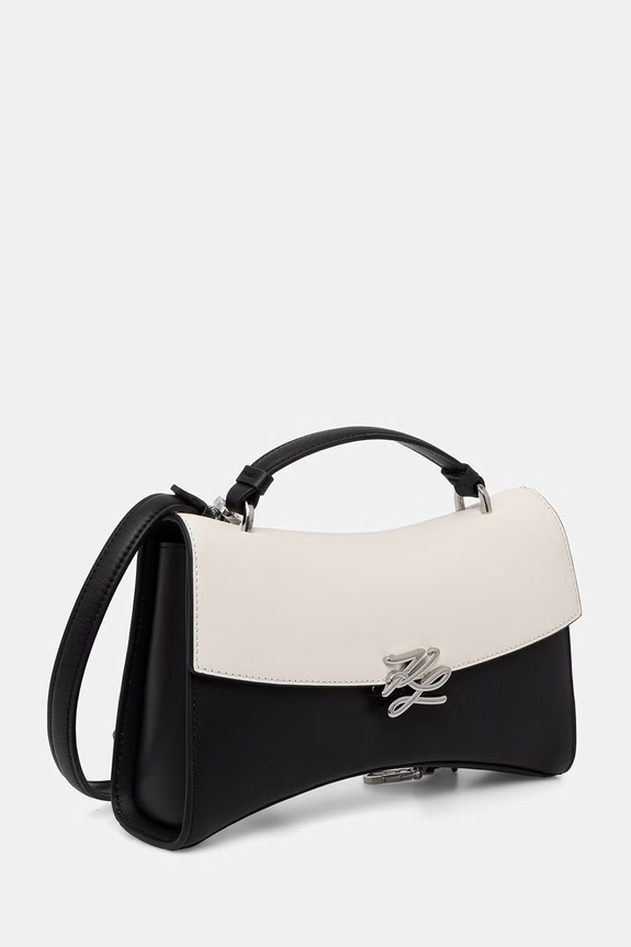 Karl Lagerfeld baguette torbica za žene kožna K/AUTOGRAPH B3W30317 crna AW26