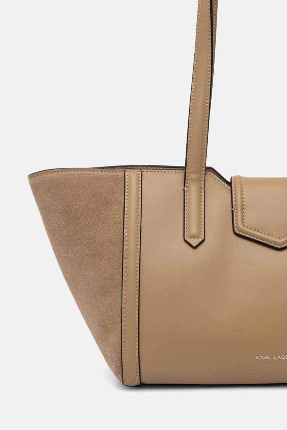 Dodaci Karl Lagerfeld shopper torba za žene od brušene kože K/NOVA B3W30321 bež