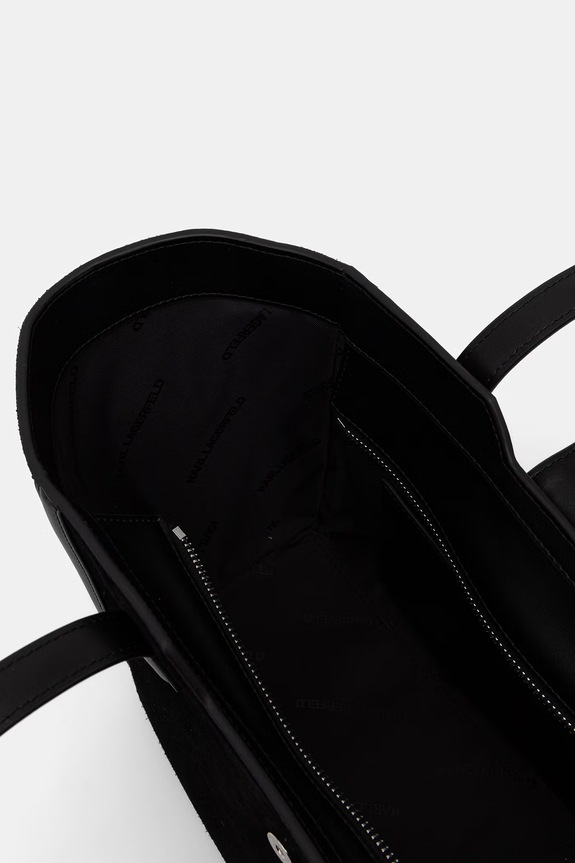 Karl Lagerfeld shopper torba za žene od brušene kože K/NOVA B3W30321 crna