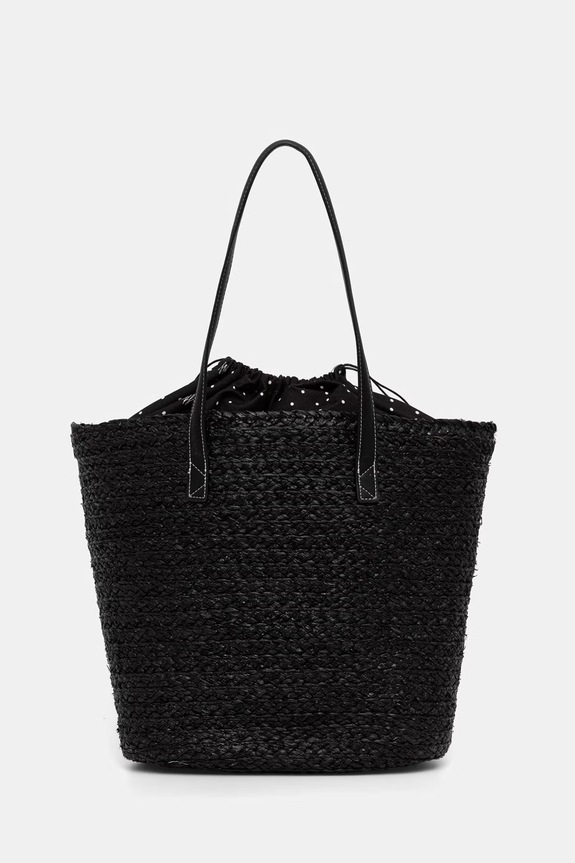 Dodaci Karl Lagerfeld torba za plažu za žene pletena K/AUTOGRAPH B3W46041 crna