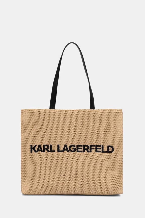 Karl Lagerfeld torebka tote damska pleciona K/ESSENTIAL beżowy B3W46044