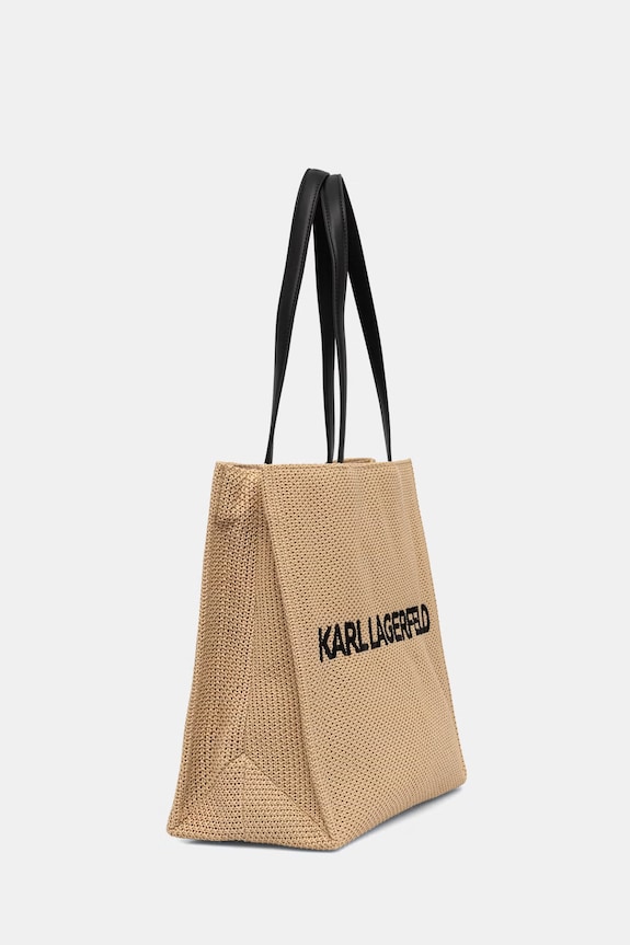 Karl Lagerfeld torebka tote damska pleciona K/ESSENTIAL B3W46044 beżowy AW26