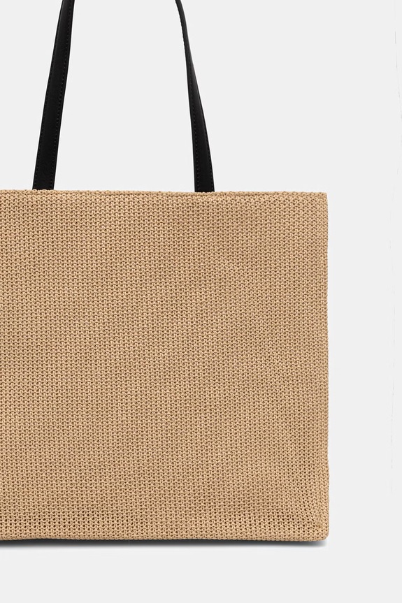 Akcesoria Karl Lagerfeld torebka tote damska pleciona K/ESSENTIAL B3W46044 beżowy