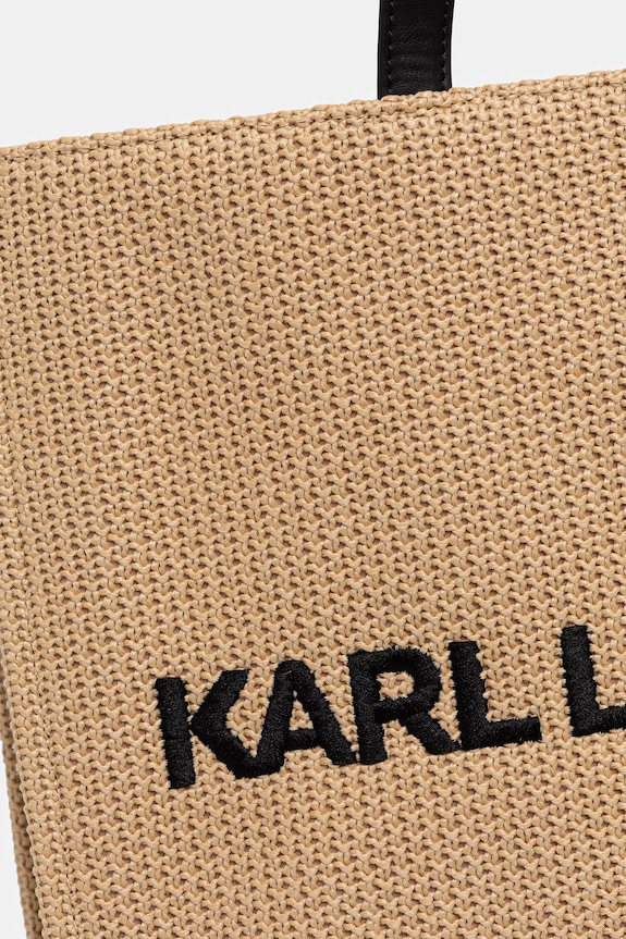 Karl Lagerfeld torebka tote damska pleciona K/ESSENTIAL beżowy B3W46044