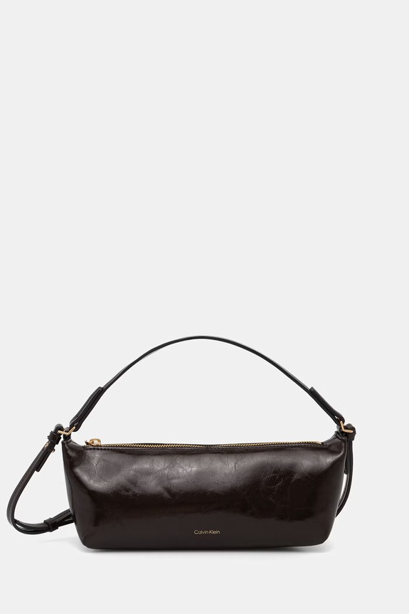 Calvin Klein baguette kabelka dámská z imitace kůže hnědá LV04F3738G