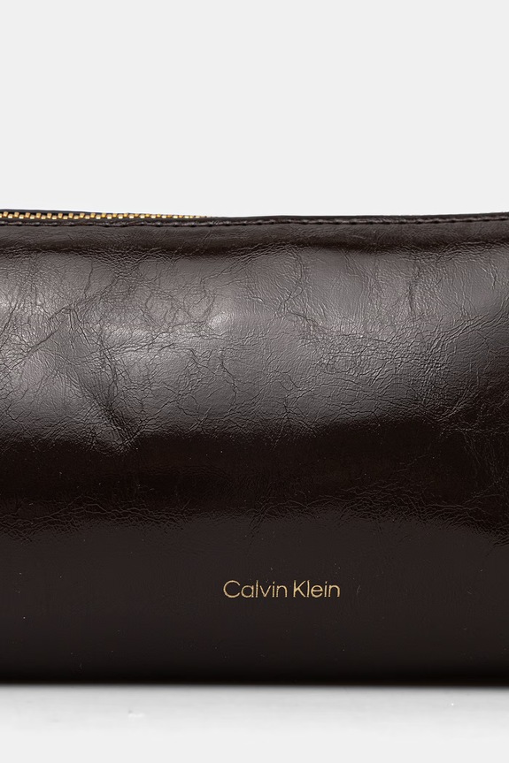Calvin Klein baguette torbica ženska iz umetnega usnja LV04F3738G rjava
