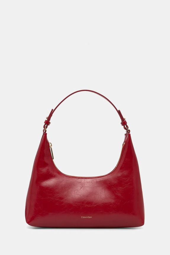 Calvin Klein crossbody torba za žene od imitacije kože crvena LV04F3737G