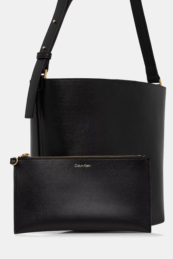 Calvin Klein torebka damska z imitacji skóry czarny LV04F3736G