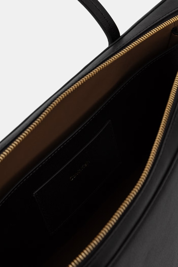 Calvin Klein nákupní taška dámská z imitace kůže LV04F3735G černá