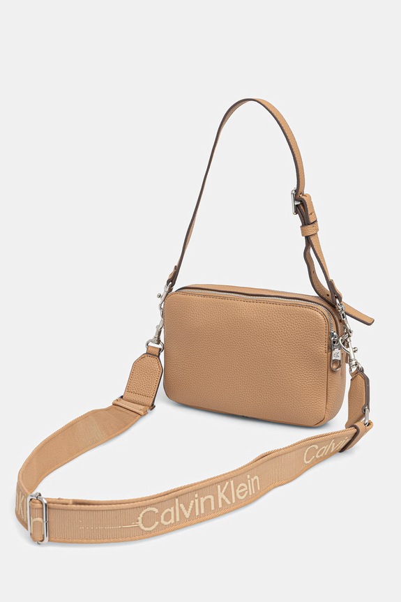 Αξεσουάρ Calvin Klein χιαστί γυναικεία από απομίμηση δέρματος LV04F3656G μπεζ