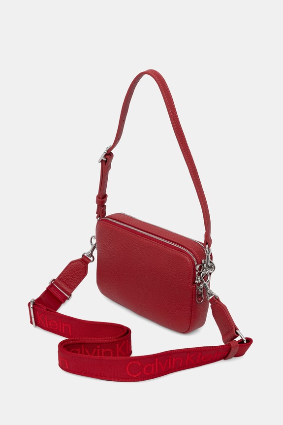 Akcesoria Calvin Klein torebka crossbody damska z imitacji skóry LV04F3656G czerwony