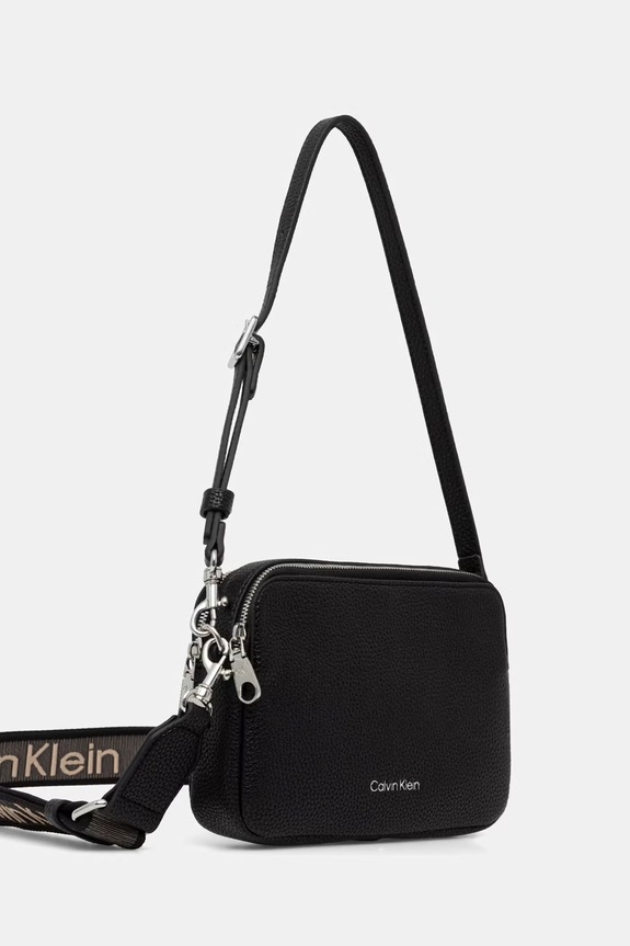 Calvin Klein torebka crossbody damska z imitacji skóry LV04F3656G czarny AW26