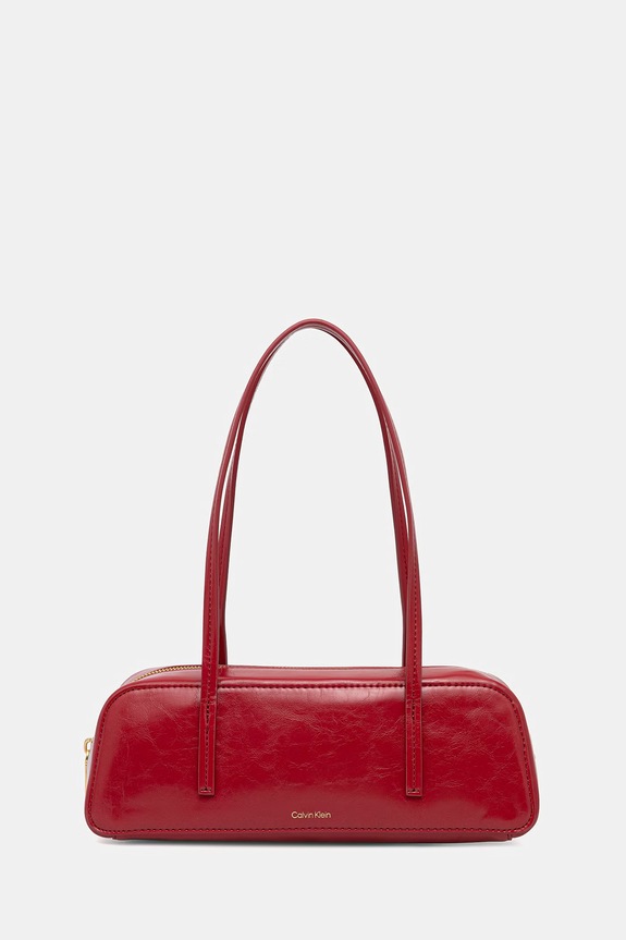 Calvin Klein kabelka typu baguette dámska z imitácie kože červená LV04F3638G