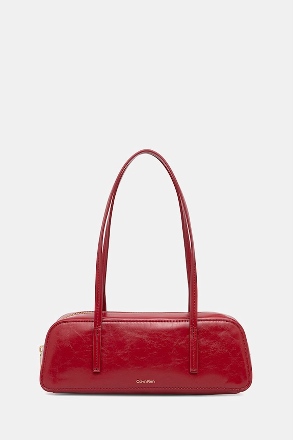 Calvin Klein baguette torbica ženska od imitacije kože crvena LV04F3638G