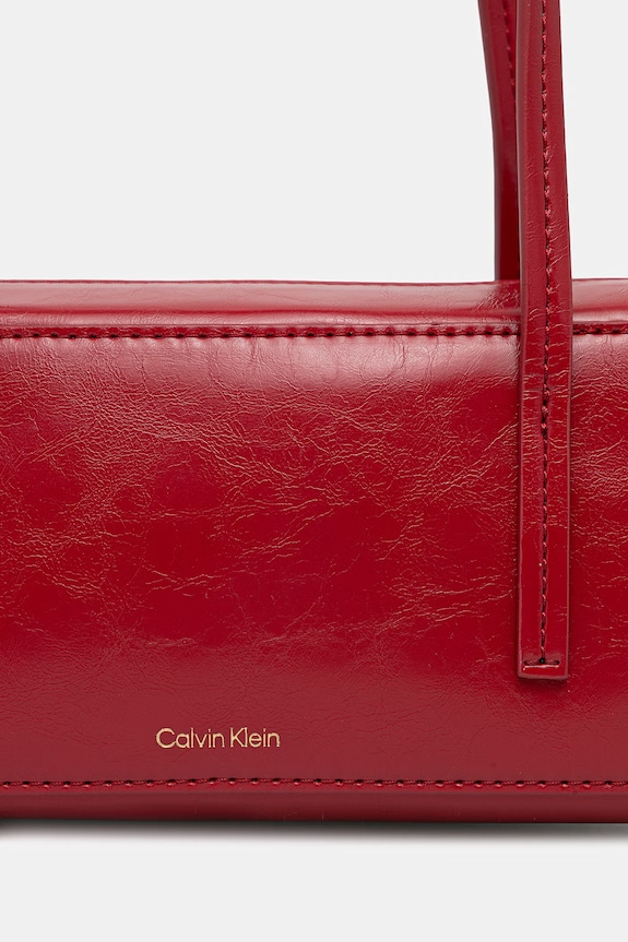 Calvin Klein baguette torbica ženska od imitacije kože crvena LV04F3638G