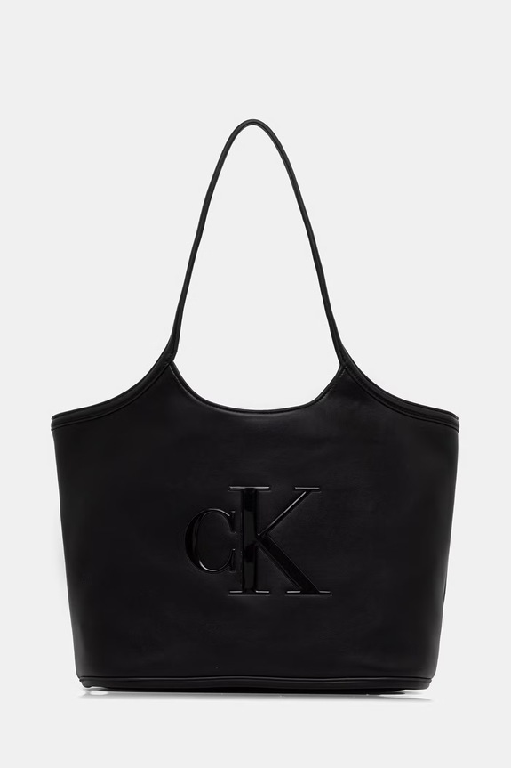 Calvin Klein torebka shopper damska z imitacji skóry czarny LV04F3562G