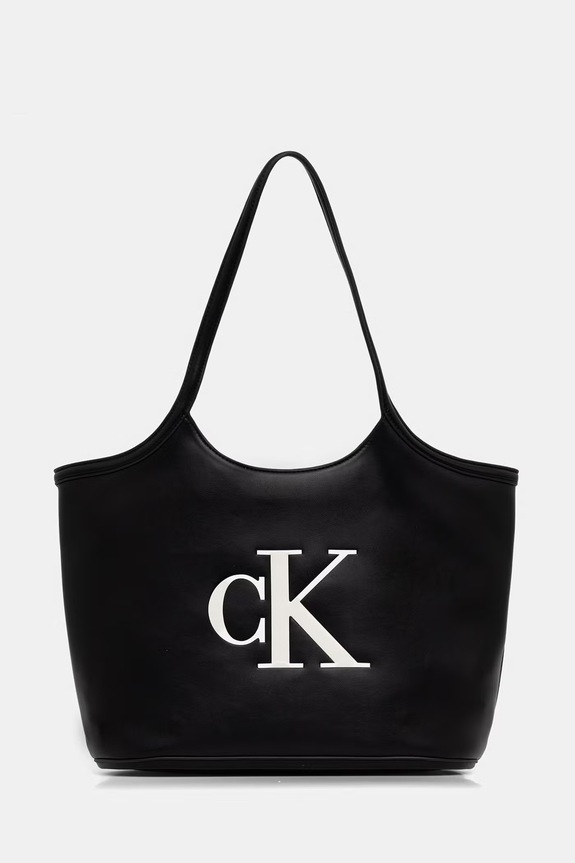 Calvin Klein kabelka typu shopper dámska z imitácie kože čierna LV04F3562G