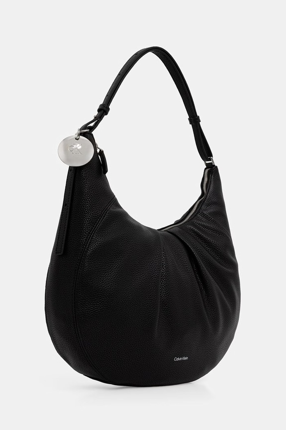 Calvin Klein kabelka hobo dámska z imitácie kože LV04F3555G čierna AW26
