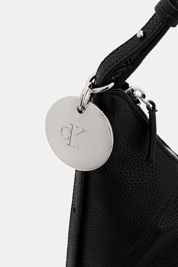 Calvin Klein kabelka hobo dámska z imitácie kože čierna LV04F3555G