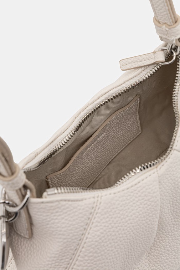 Calvin Klein torebka hobo damska z imitacji skóry LV04F3554G biały