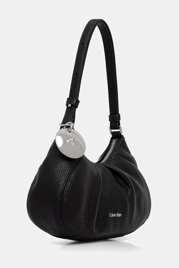 Calvin Klein torebka hobo damska z imitacji skóry LV04F3554G czarny AW26