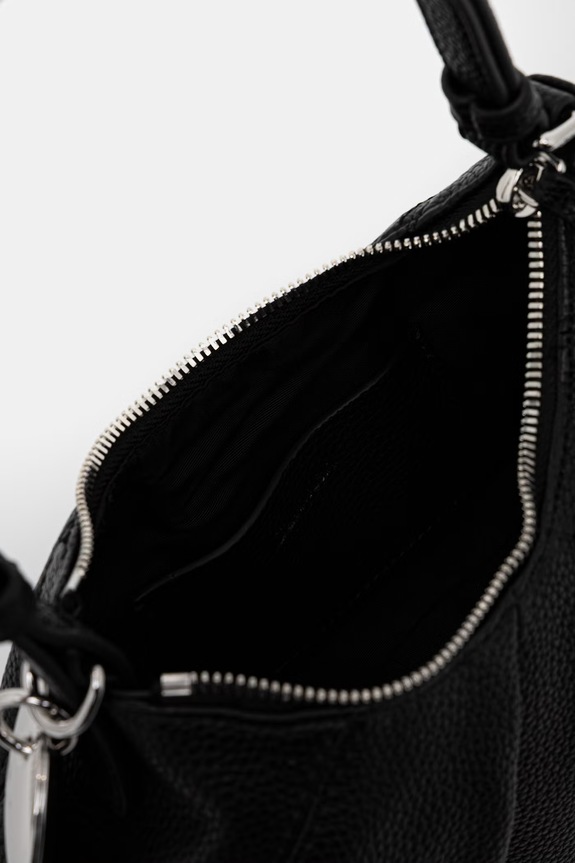 Calvin Klein torebka hobo damska z imitacji skóry LV04F3554G czarny