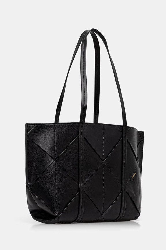 Calvin Klein torebka shopper damska z imitacji skóry LV04F3548G czarny AW26