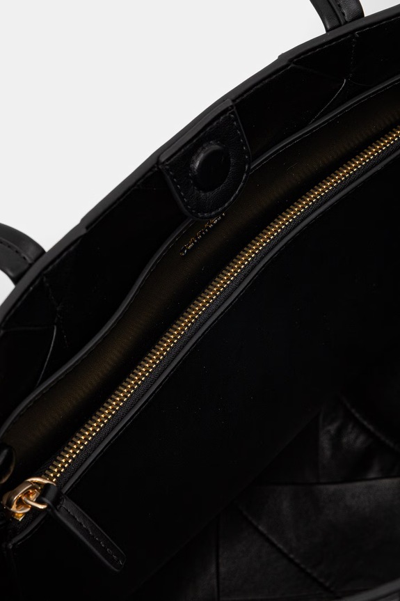 Calvin Klein torebka shopper damska z imitacji skóry LV04F3548G czarny