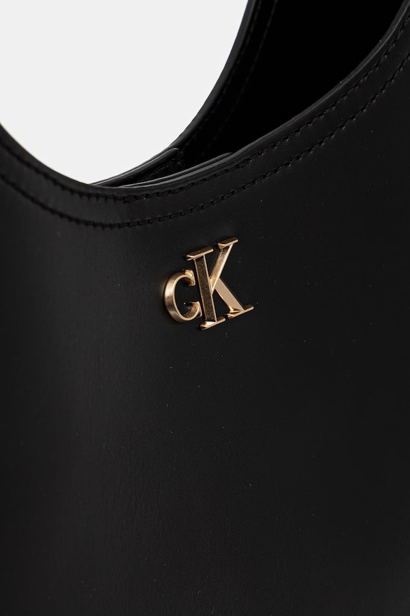 Calvin Klein torebka hobo damska z imitacji skóry czarny LV04F3522G