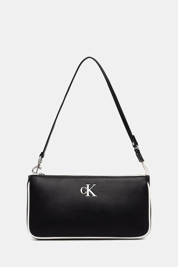 Calvin Klein mala torba hobo za žene od imitacije kože crna LV04F1220G