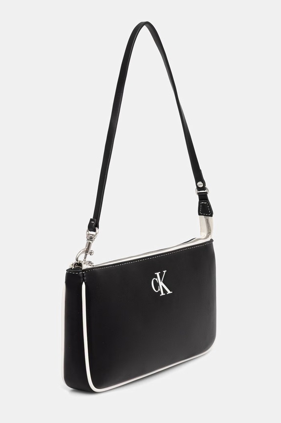 Calvin Klein mala torba hobo za žene od imitacije kože LV04F1220G crna AW26