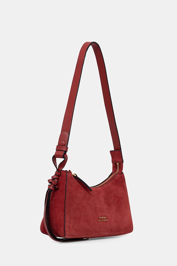 Tommy Hilfiger torebka shopper damska zamszowa AW0AW18823 czerwony AW26