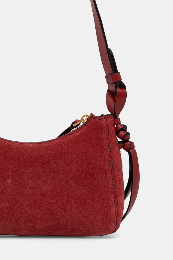 Akcesoria Tommy Hilfiger torebka shopper damska zamszowa AW0AW18823 czerwony