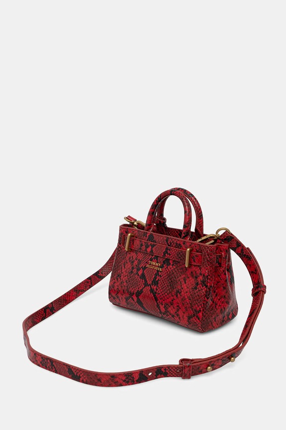 Akcesoria Tommy Hilfiger torebka shopper damska skórzana AW0AW18820 czerwony