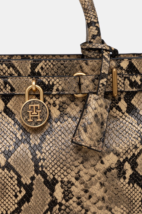 Tommy Hilfiger torebka shopper damska skórzana AW0AW18818 beżowy