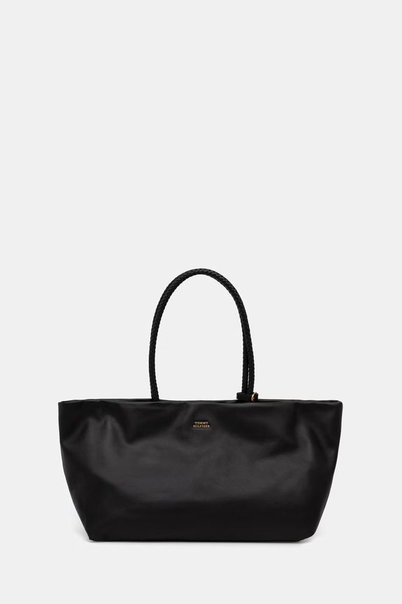 Tommy Hilfiger torebka shopper damska skórzana czarny AW0AW18740
