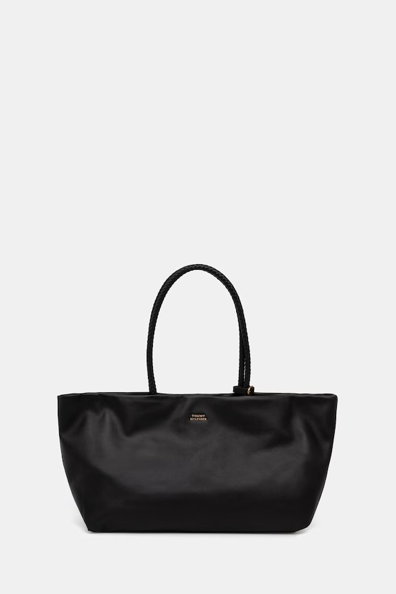 Tommy Hilfiger torebka shopper damska skórzana czarny AW0AW18740