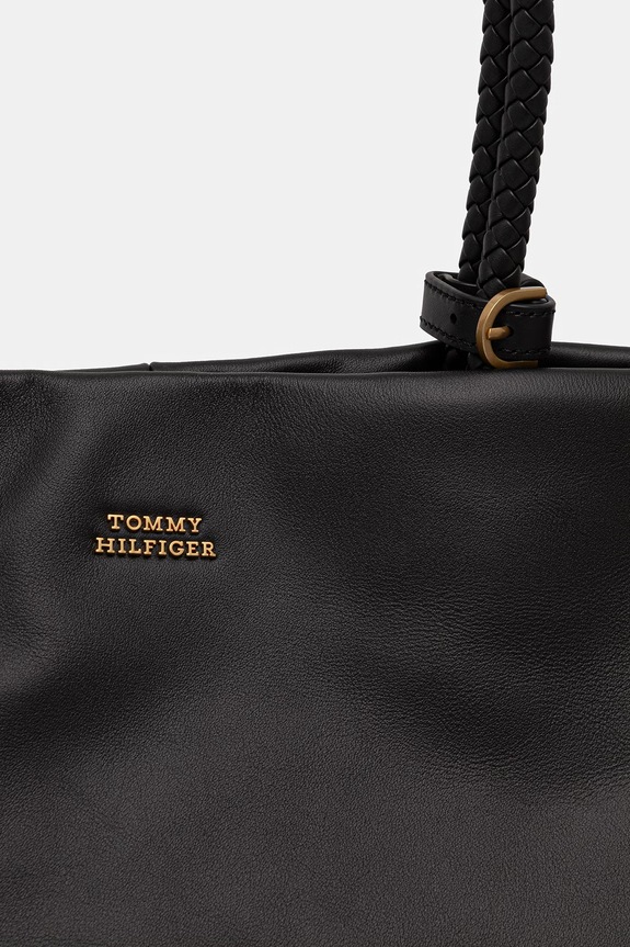 Tommy Hilfiger torebka shopper damska skórzana czarny AW0AW18740