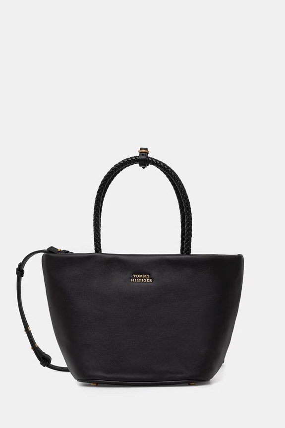 Tommy Hilfiger χιαστί γυναικεία δερμάτινη μαύρο AW0AW18739